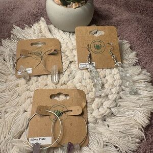 Silver Plate Crystal Hoop Earrings